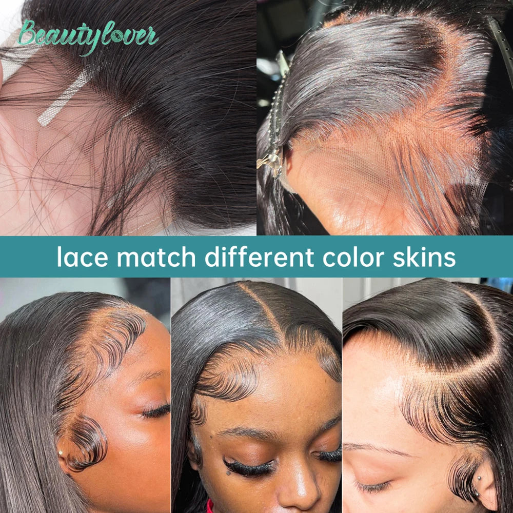 Straight Human Hair Frontal & Closure Transparent