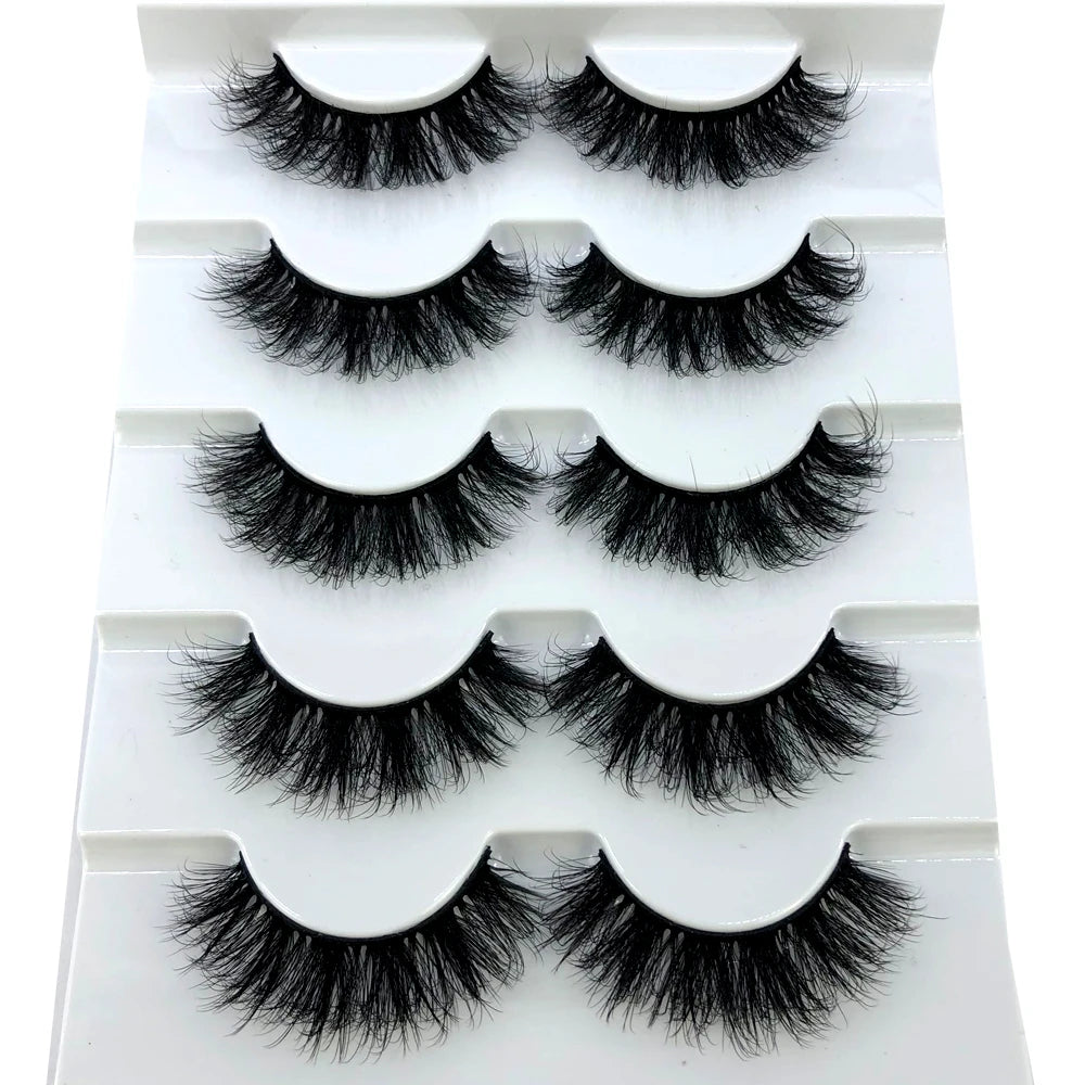 New 5 Pairs Lashes Mink Lashes Faux Eyelashes Mink False Eyelashes Dramatic Volume Lashes Eyelash Extension False Eyelashes