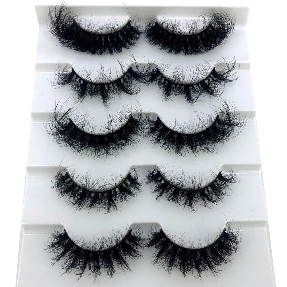 New 5 Pairs Lashes Mink Lashes Faux Eyelashes Mink False Eyelashes Dramatic Volume Lashes Eyelash Extension False Eyelashes
