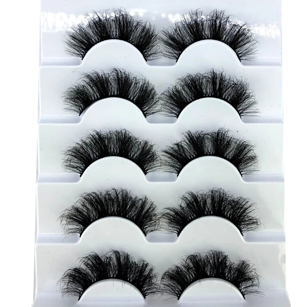 New 5 Pairs Lashes Mink Lashes Faux Eyelashes Mink False Eyelashes Dramatic Volume Lashes Eyelash Extension False Eyelashes