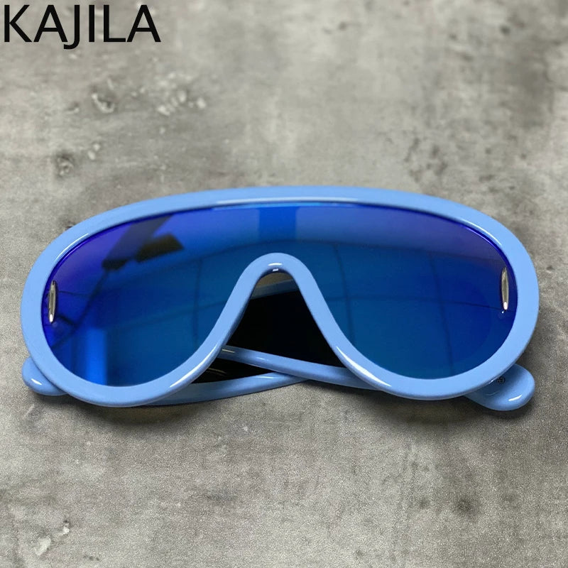 High-Fashion Steampunk Shield Shades – Women’s Statement Eyewear