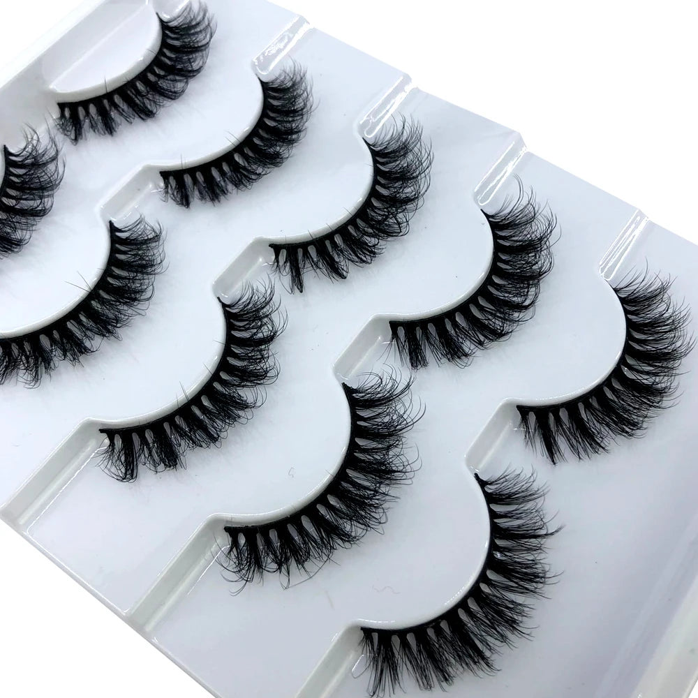 New 5 Pairs Lashes Mink Lashes Faux Eyelashes Mink False Eyelashes Dramatic Volume Lashes Eyelash Extension False Eyelashes