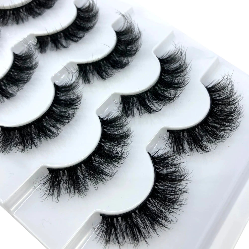 New 5 Pairs Lashes Mink Lashes Faux Eyelashes Mink False Eyelashes Dramatic Volume Lashes Eyelash Extension False Eyelashes
