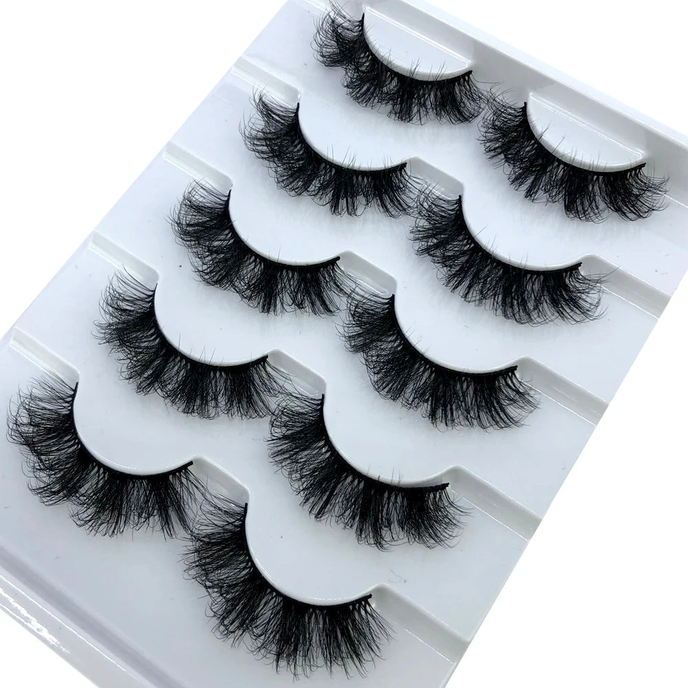 New 5 Pairs Lashes Mink Lashes Faux Eyelashes Mink False Eyelashes Dramatic Volume Lashes Eyelash Extension False Eyelashes