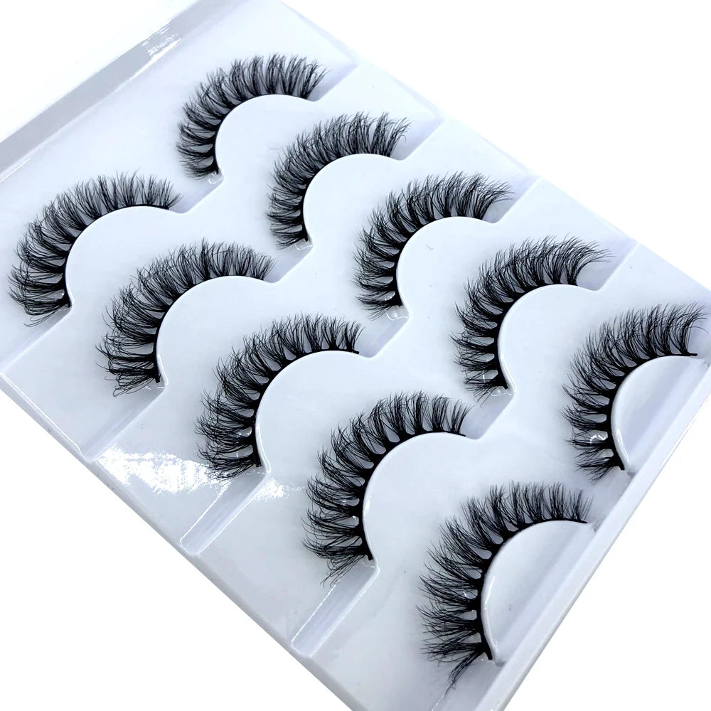 New 5 Pairs Lashes Mink Lashes Faux Eyelashes Mink False Eyelashes Dramatic Volume Lashes Eyelash Extension False Eyelashes