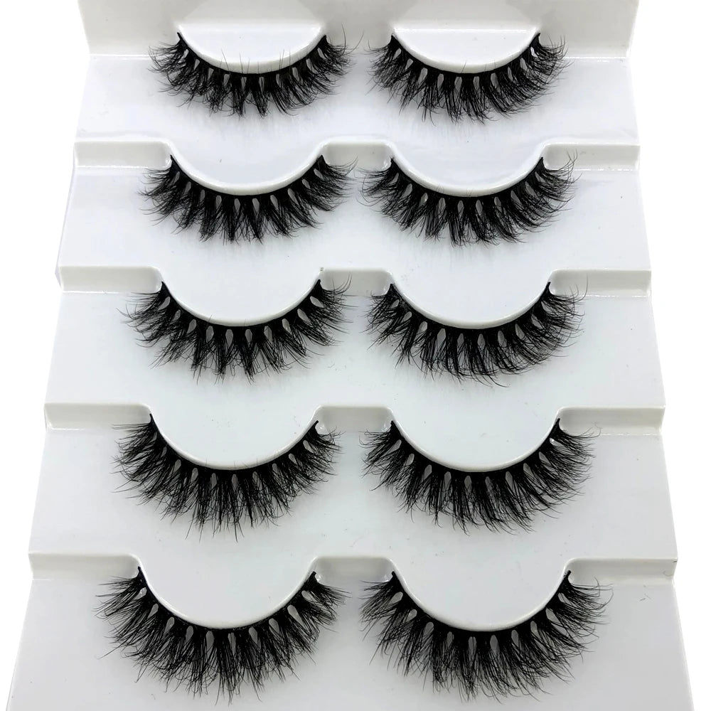 New 5 Pairs Lashes Mink Lashes Faux Eyelashes Mink False Eyelashes Dramatic Volume Lashes Eyelash Extension False Eyelashes