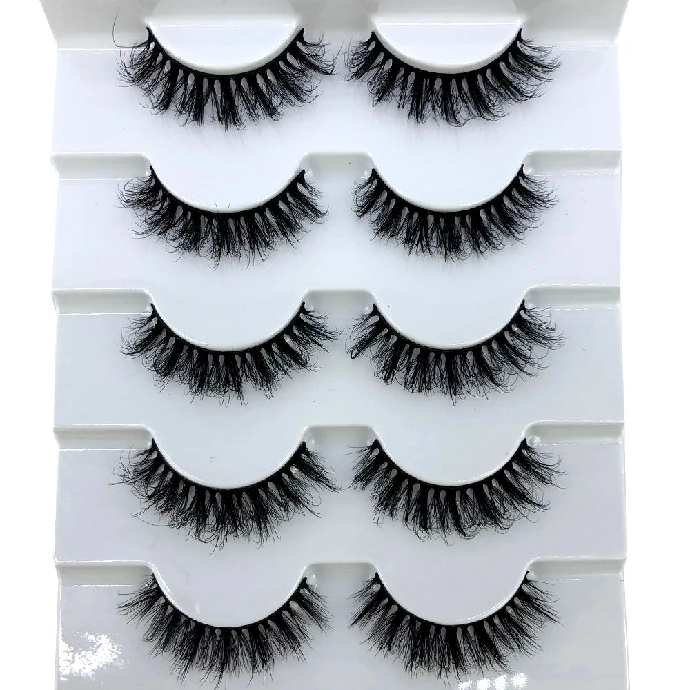 New 5 Pairs Lashes Mink Lashes Faux Eyelashes Mink False Eyelashes Dramatic Volume Lashes Eyelash Extension False Eyelashes