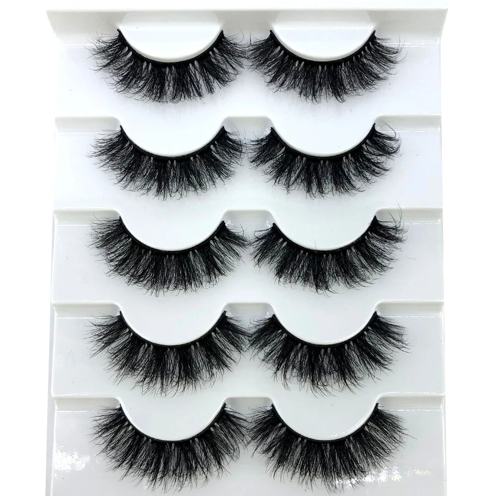 New 5 Pairs Lashes Mink Lashes Faux Eyelashes Mink False Eyelashes Dramatic Volume Lashes Eyelash Extension False Eyelashes