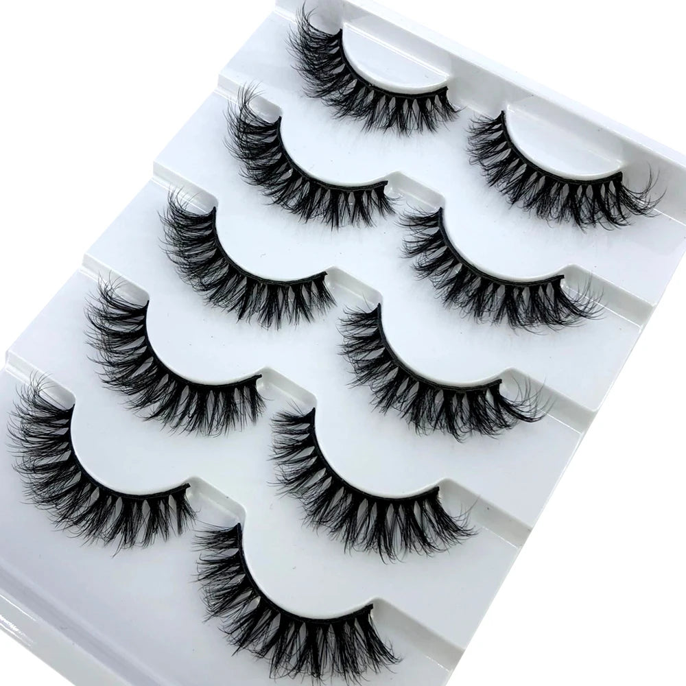 New 5 Pairs Lashes Mink Lashes Faux Eyelashes Mink False Eyelashes Dramatic Volume Lashes Eyelash Extension False Eyelashes