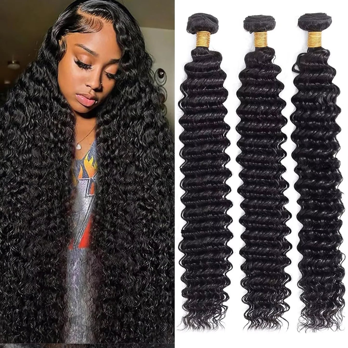 Deep Wave Human Hair Bundles