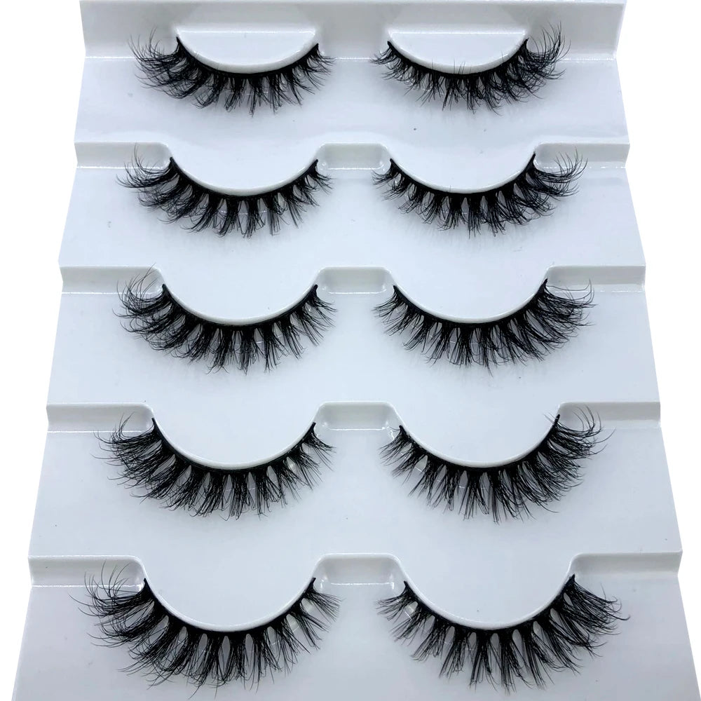 New 5 Pairs Lashes Mink Lashes Faux Eyelashes Mink False Eyelashes Dramatic Volume Lashes Eyelash Extension False Eyelashes