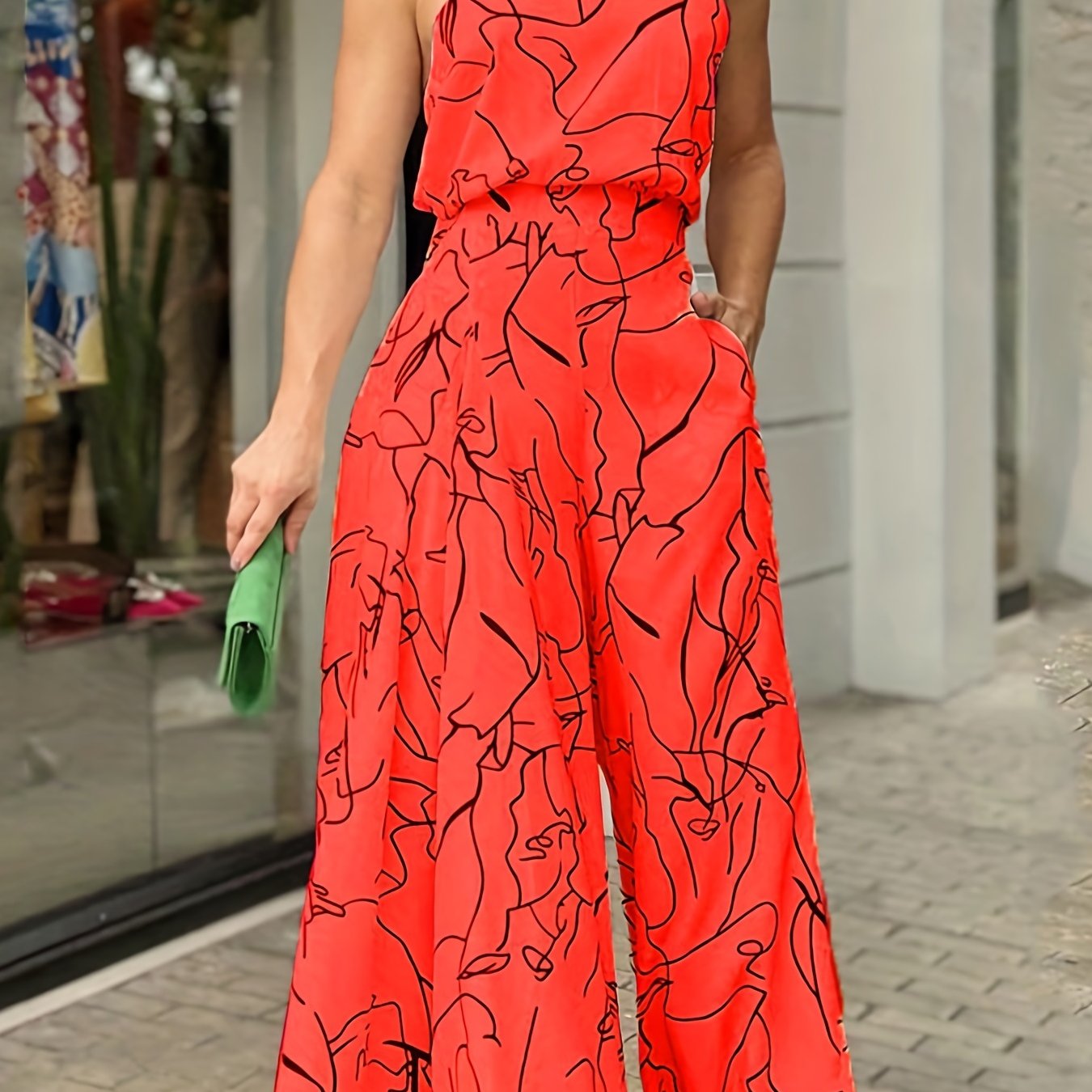 Glam Sway Elegant Waist Halter Jumpsuit