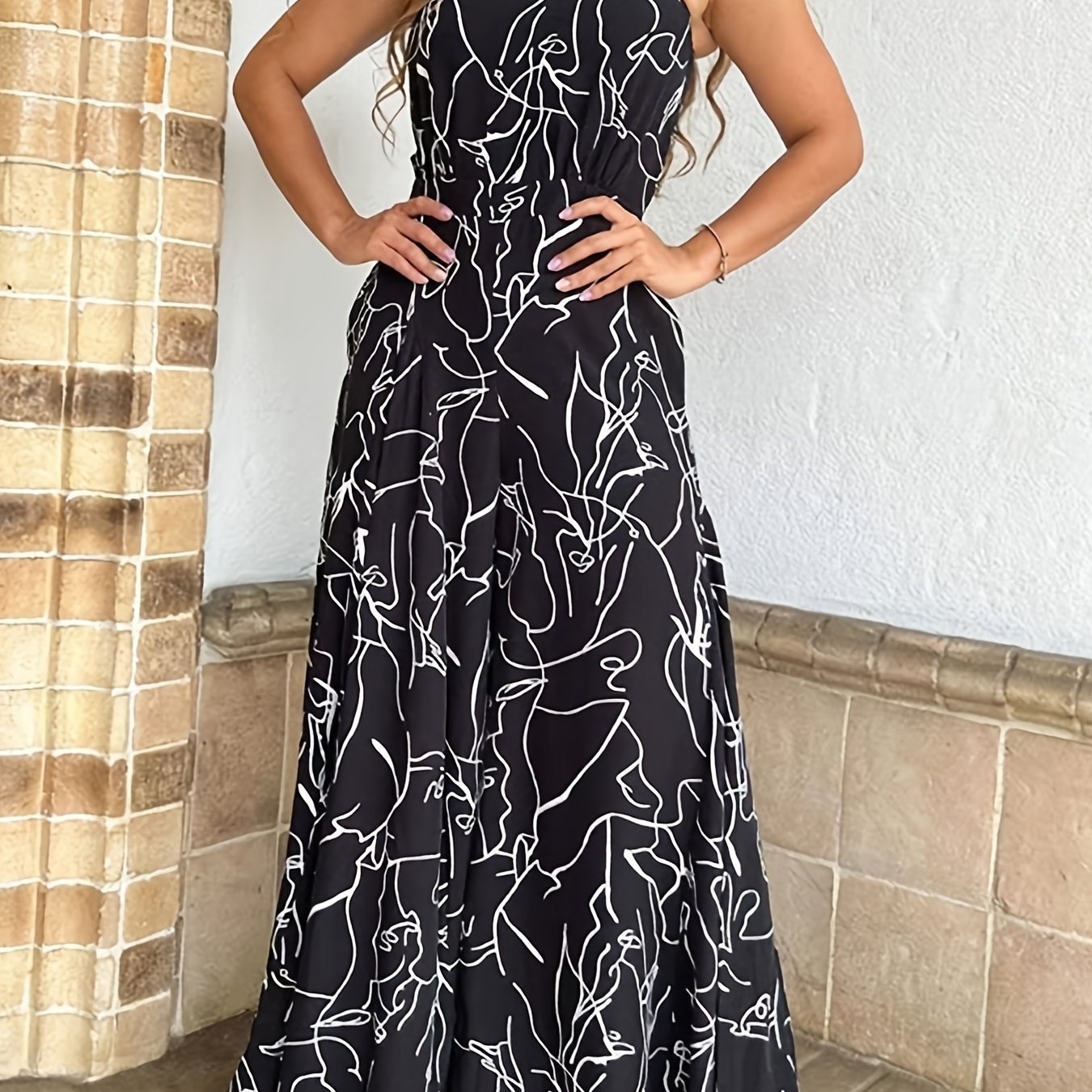 Glam Sway Elegant Waist Halter Jumpsuit