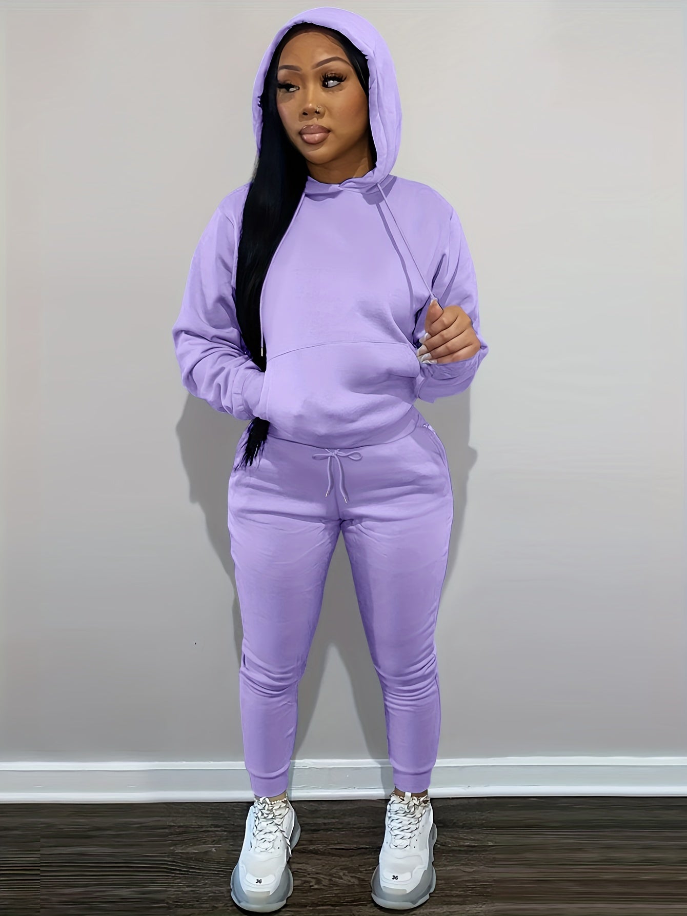 Women’s Relaxed Hoodie & Sweatpants Set – Casual Two-Piece Loungewear