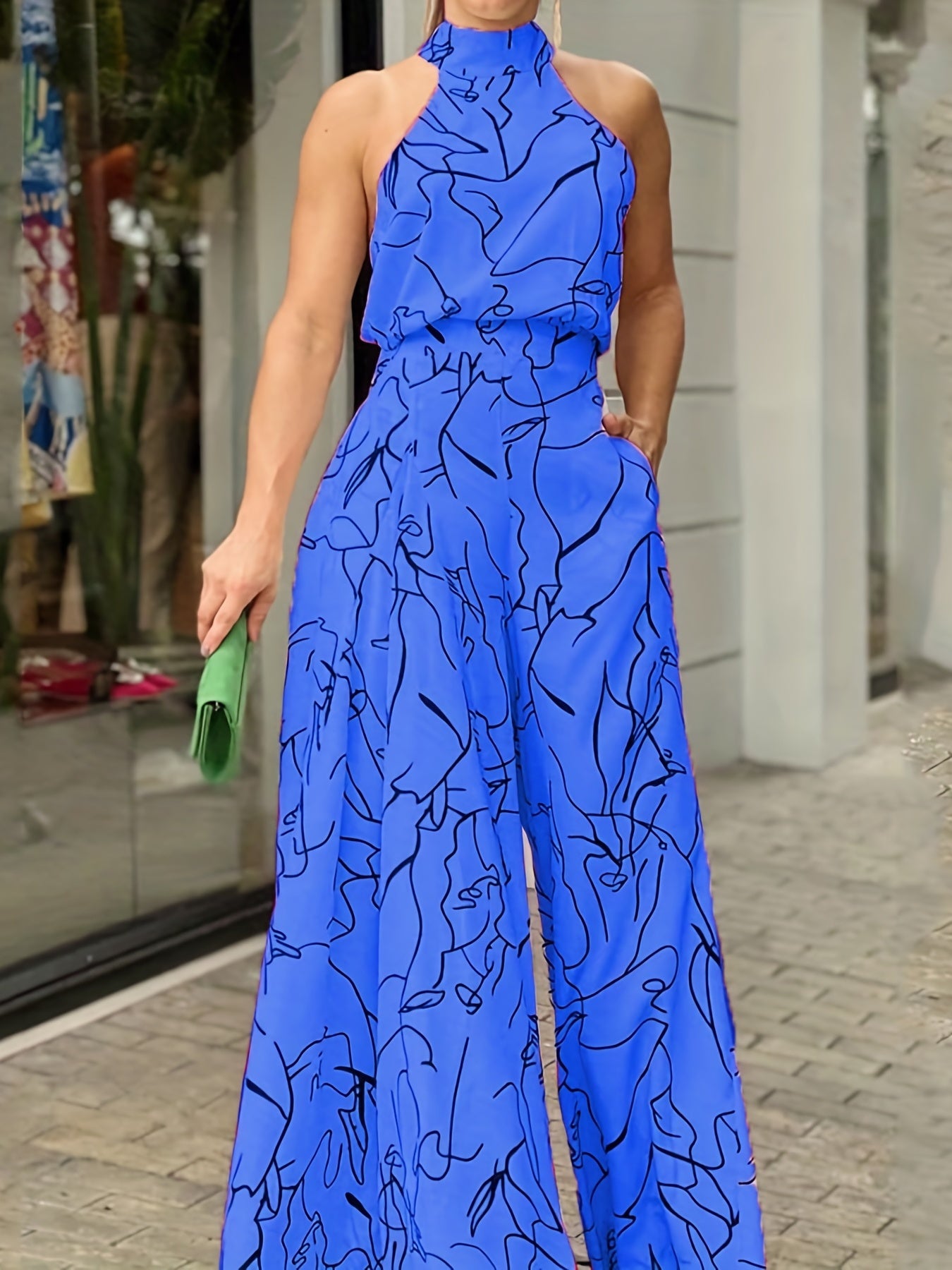 Glam Sway Elegant Waist Halter Jumpsuit