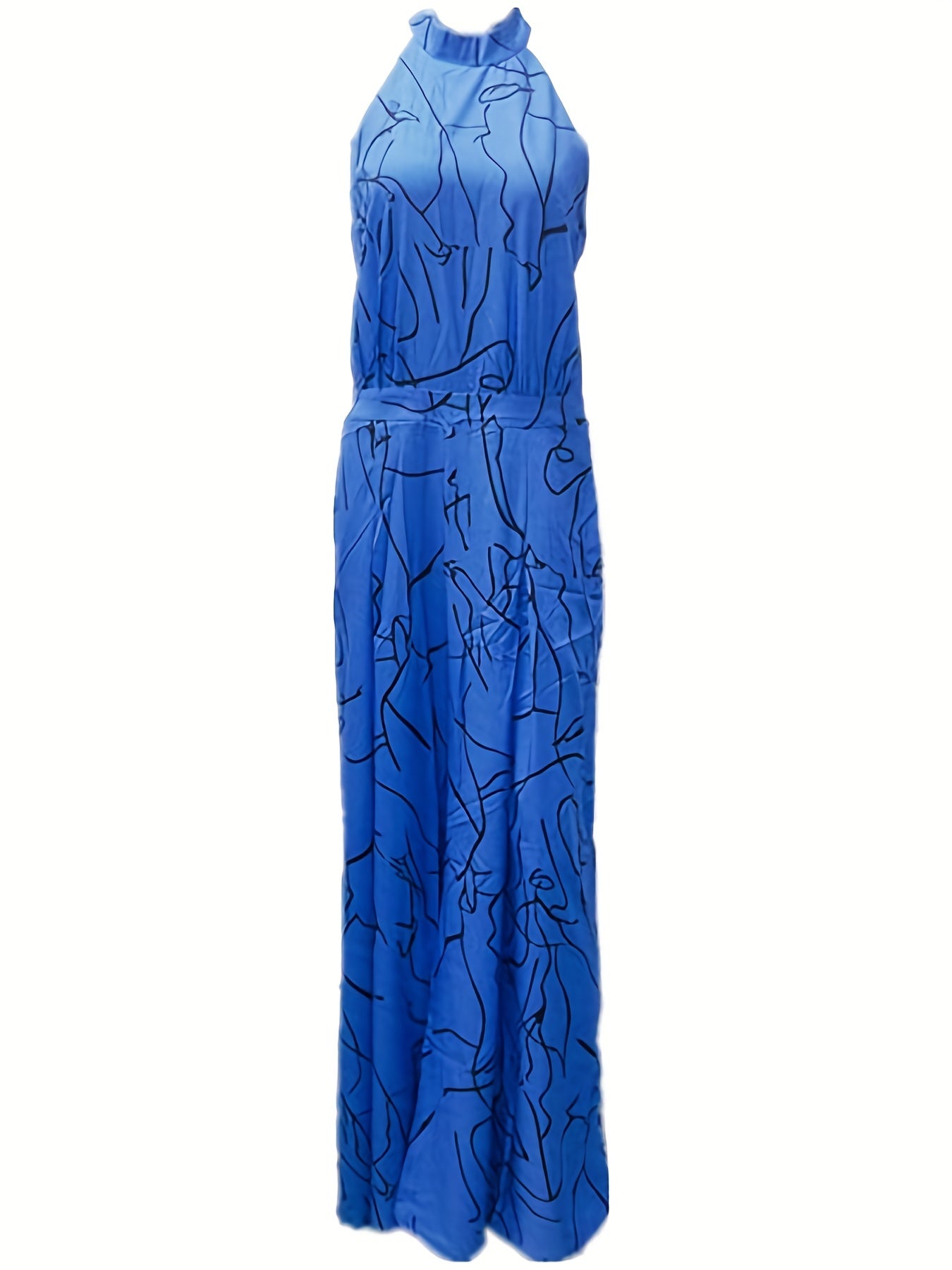 Glam Sway Elegant Waist Halter Jumpsuit