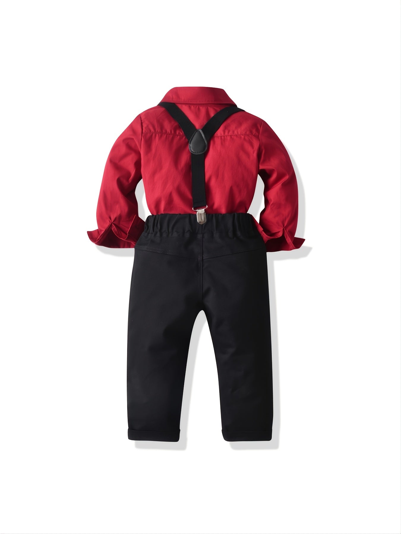 Toddler Boys’ Bowtie Shirt & Overalls Set – Little Gentleman 2-Piece Outfit