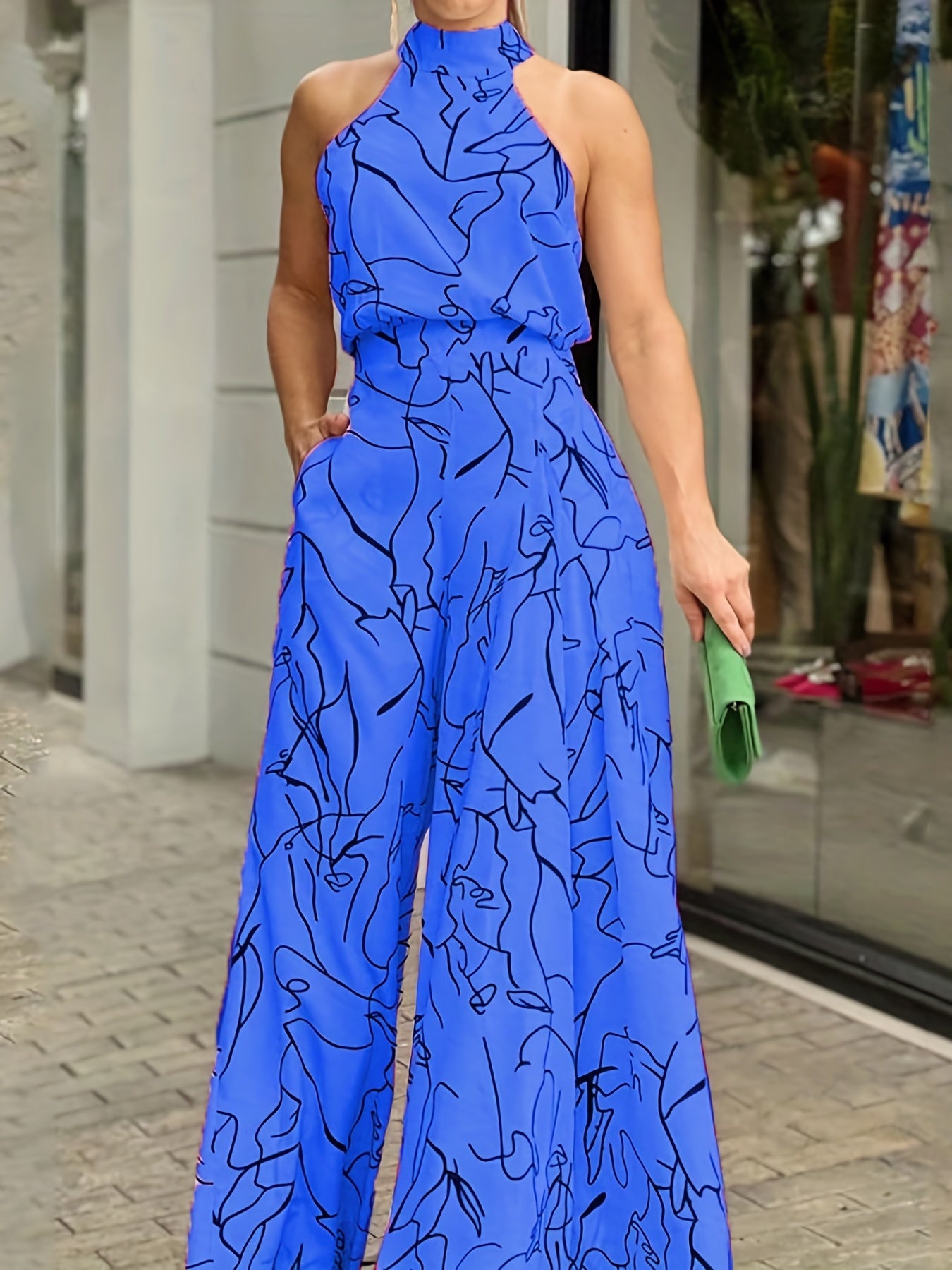 Glam Sway Elegant Waist Halter Jumpsuit