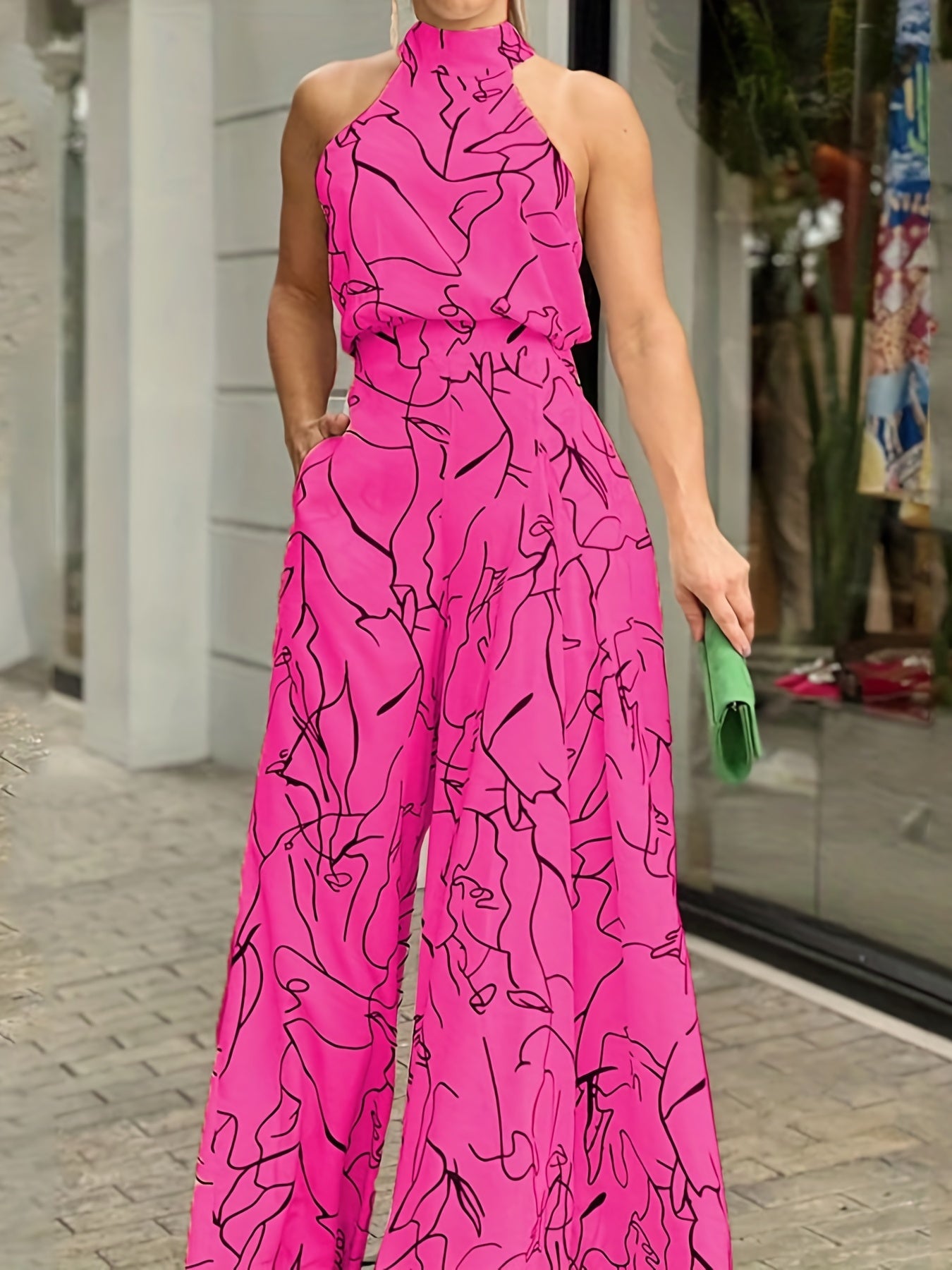 Glam Sway Elegant Waist Halter Jumpsuit
