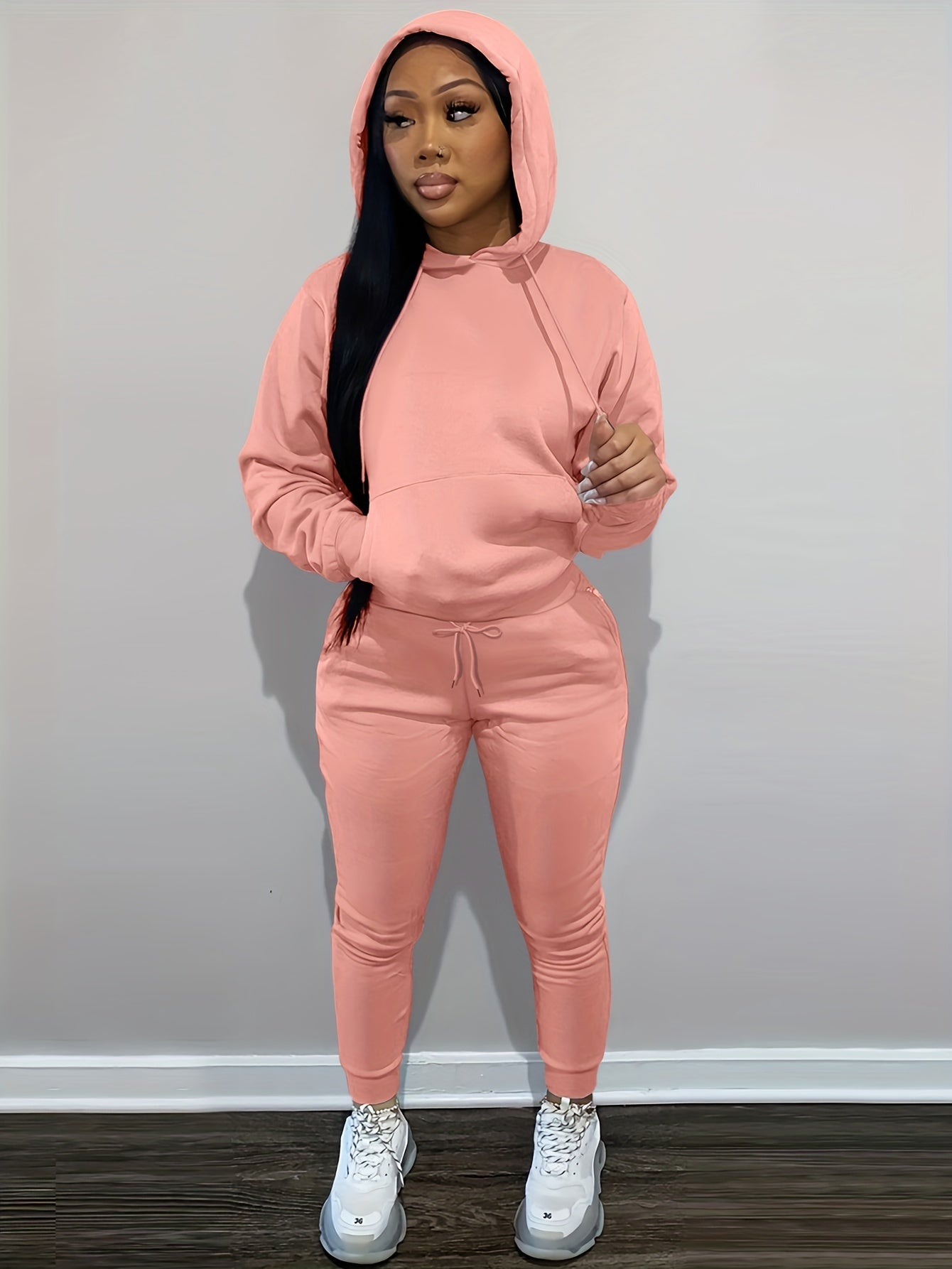 Women’s Relaxed Hoodie & Sweatpants Set – Casual Two-Piece Loungewear