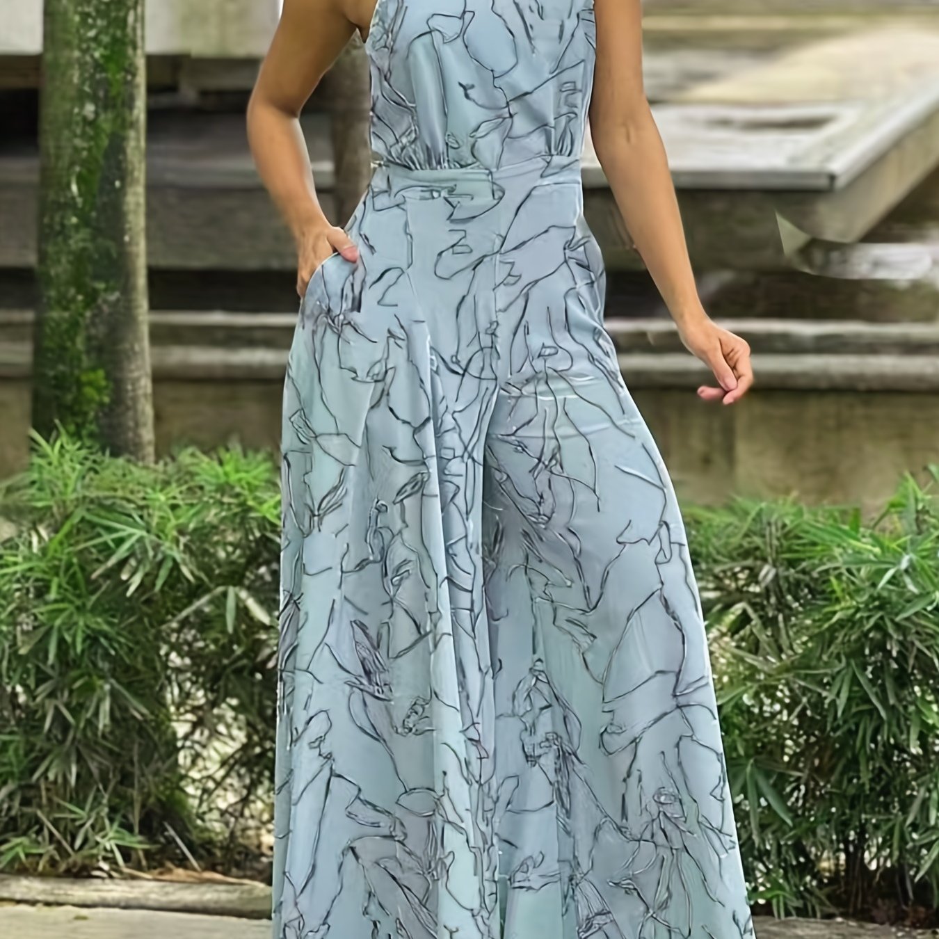 Glam Sway Elegant Waist Halter Jumpsuit