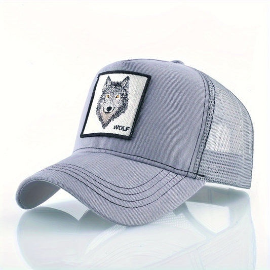 Mens Summer Breathable Embroidered Animal Pattern Sports Cap