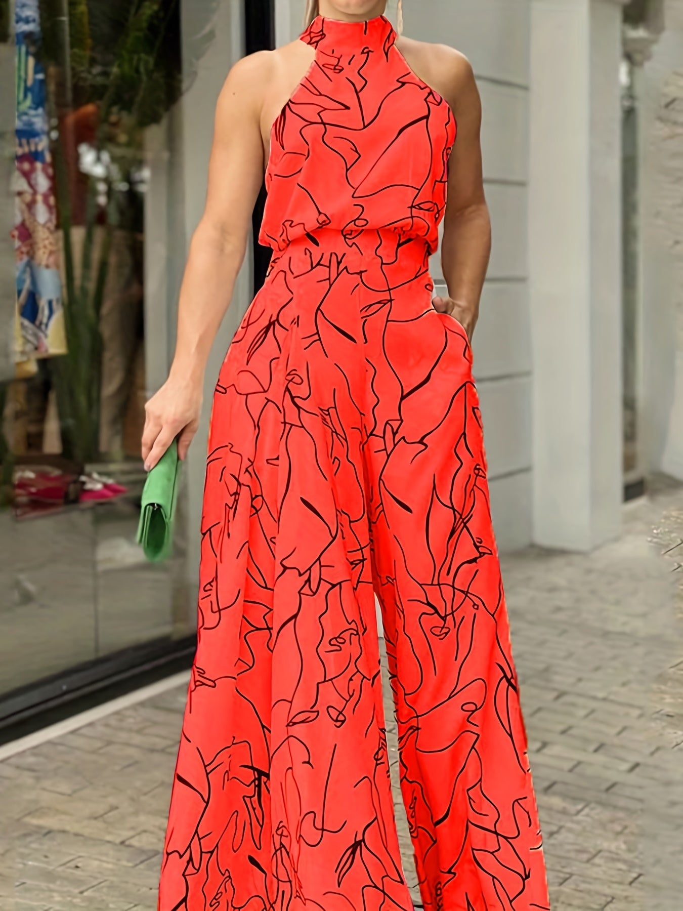 Glam Sway Elegant Waist Halter Jumpsuit