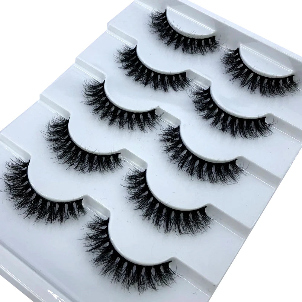 New 5 Pairs Lashes Mink Lashes Faux Eyelashes Mink False Eyelashes Dramatic Volume Lashes Eyelash Extension False Eyelashes