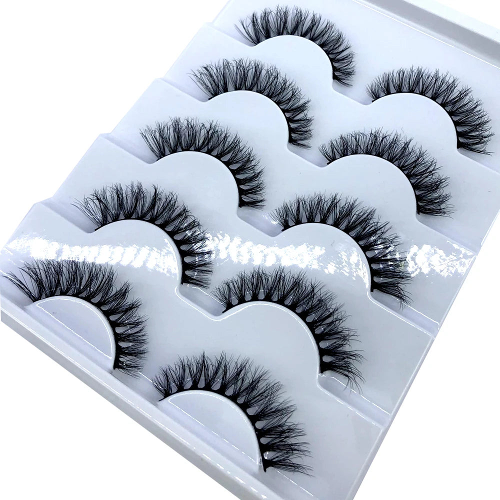 New 5 Pairs Lashes Mink Lashes Faux Eyelashes Mink False Eyelashes Dramatic Volume Lashes Eyelash Extension False Eyelashes