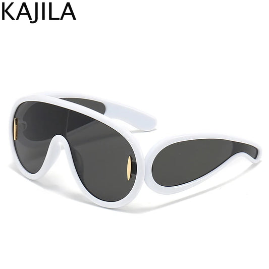 High-Fashion Steampunk Shield Shades – Women’s Statement Eyewear