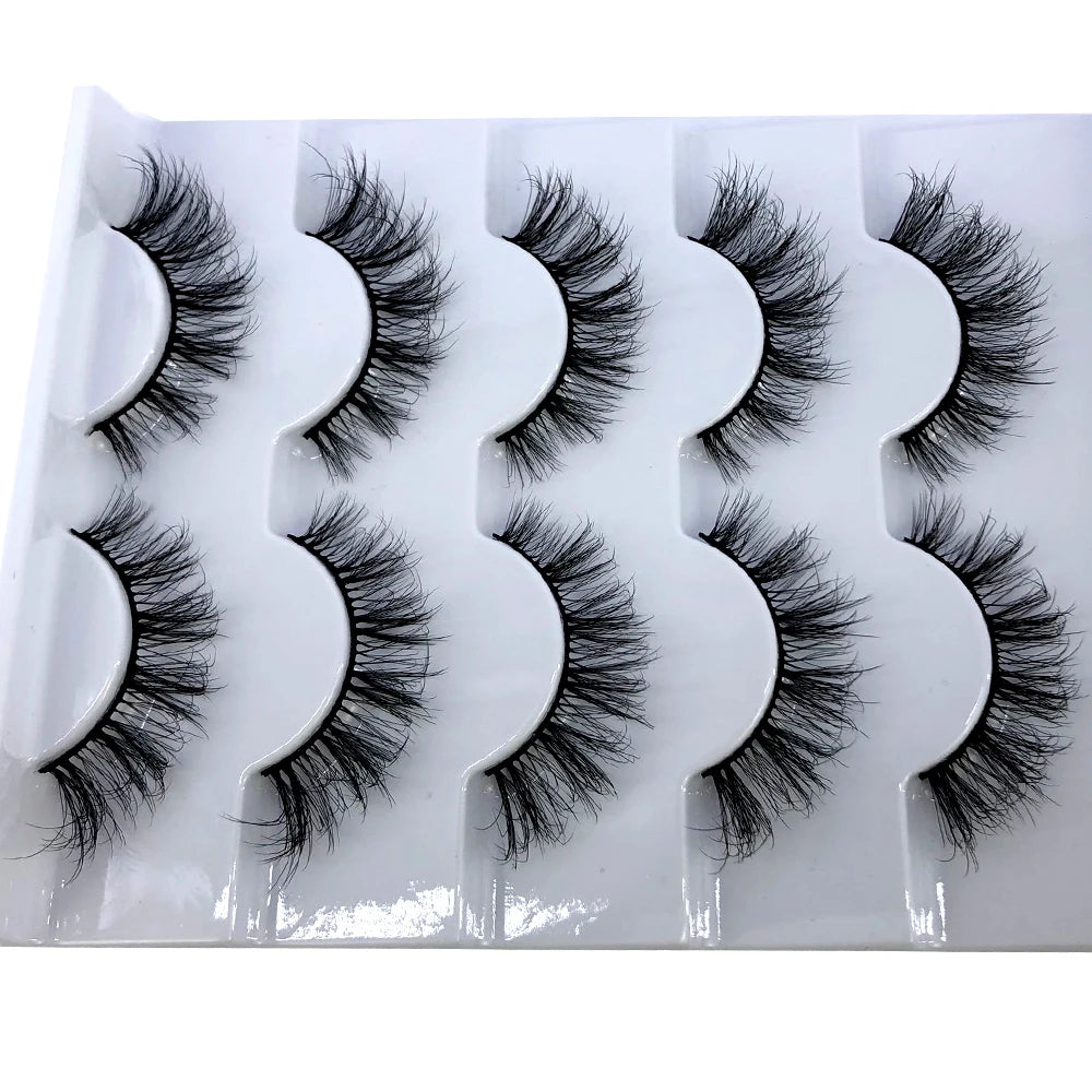 New 5 Pairs Lashes Mink Lashes Faux Eyelashes Mink False Eyelashes Dramatic Volume Lashes Eyelash Extension False Eyelashes