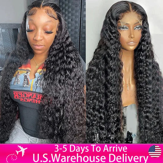 360 Curly Water Wave Human Hair Wigs