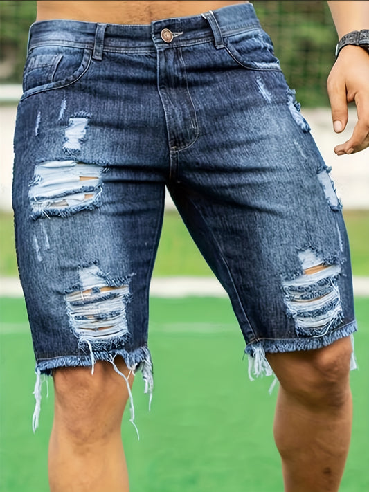 Ripped Avenue Mens Distressed Denim Shorts